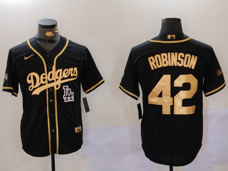 Men Los Angeles Dodgers #42 Robinson Black Game 2024 Nike MLB Jersey style 9122->indianapolis colts->NFL Jersey